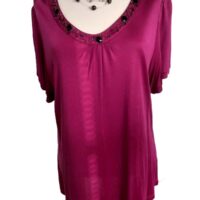 Rødlilla bluse fra elena miro Str. 54F